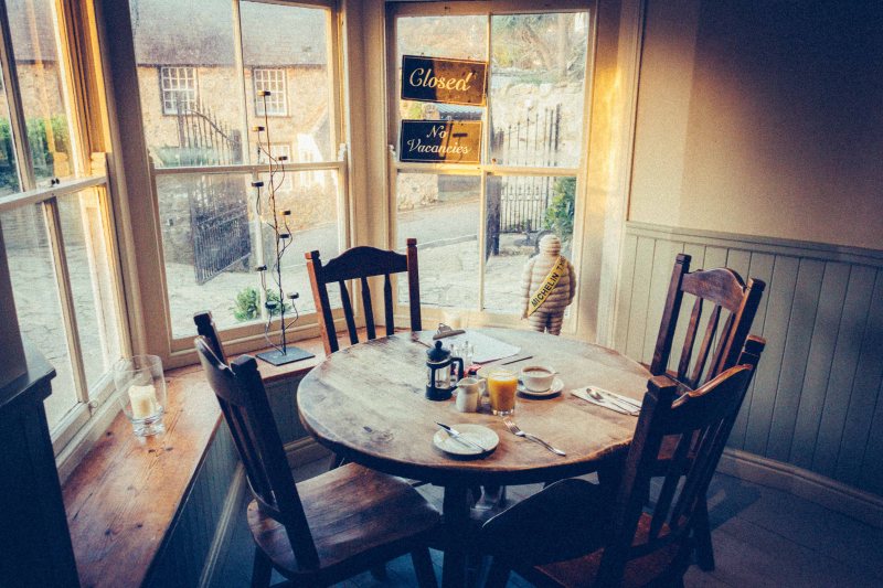 Breakfast table at Bishop´s Cottage