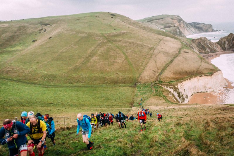 Climbing at CTS Dorset ultramarathon