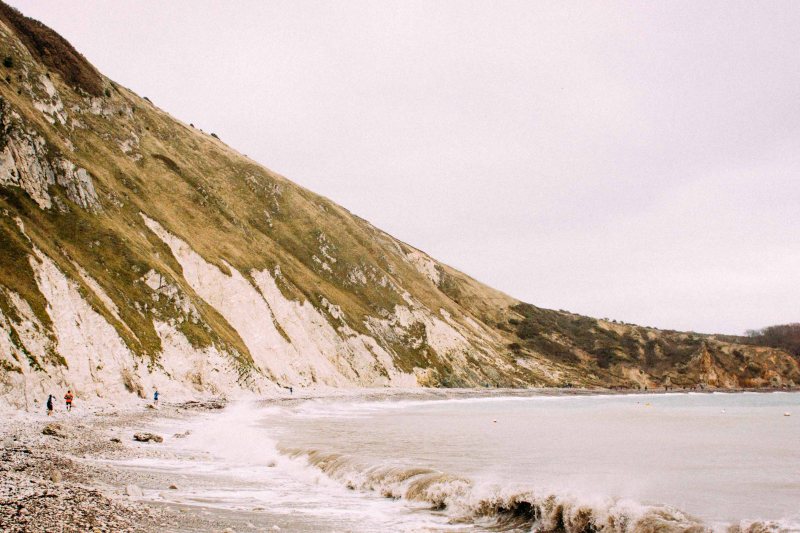 Running on the shoreline at CTS Dorset ultramarathon