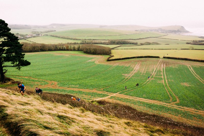 Through the fields in CTS Dorset ultramarathon