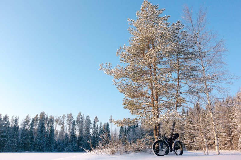 Cold day biking in Finland
