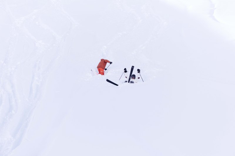 Offpiste skiing in Pila, Italy