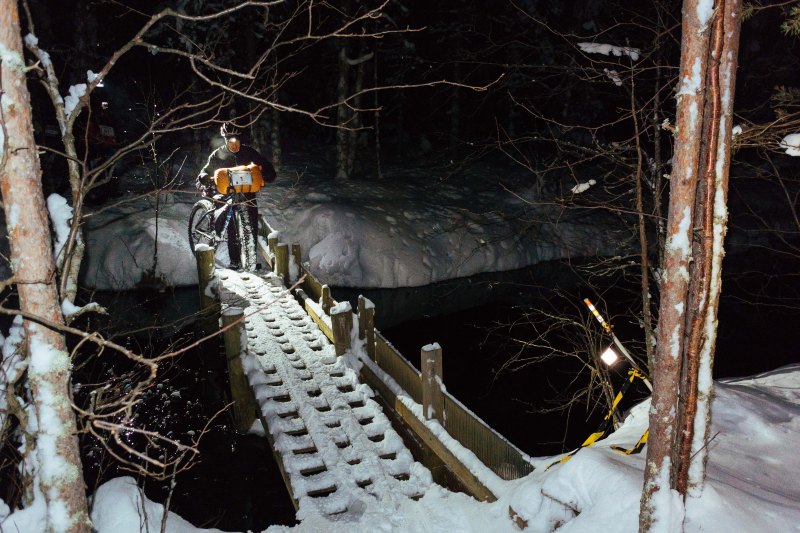 Crossing a bridge in Rovaniemi 150