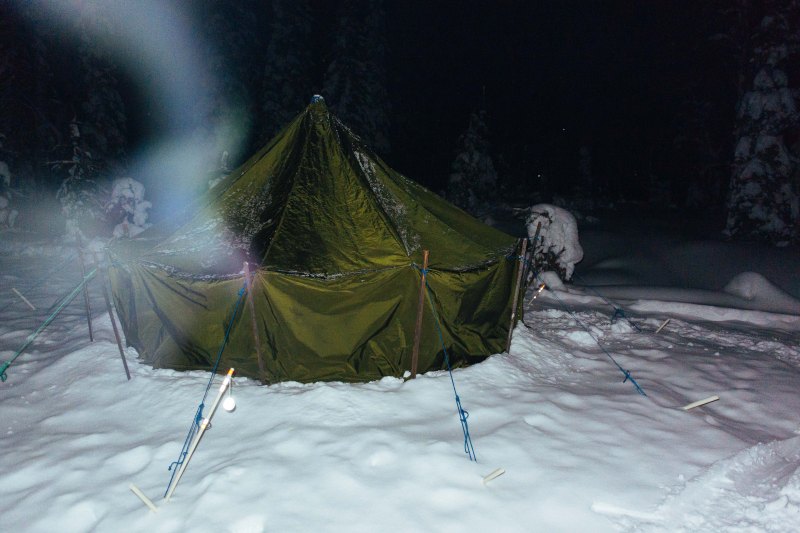 Sleeping tent at Rovaniemi 150 checkpoint