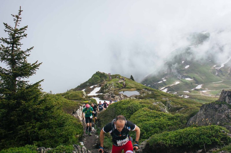 Approaching the summit at Marathon du Mont Blanc 42k