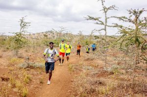 Short stretch of savanna on day 3 of Kilimanjaro Stage Run
