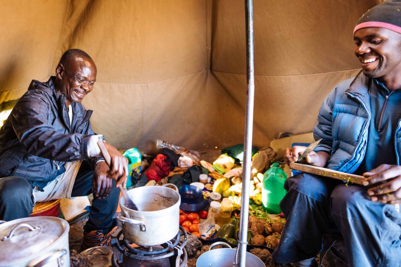Kiplet cooking at Kilimanjaro