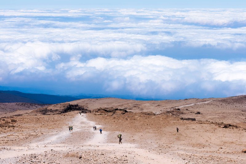 View down from Barafu Camp at Kilimanjaro